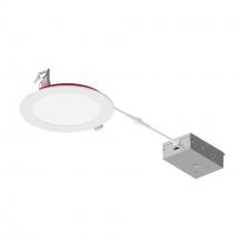  NFRC-R6W1TWMPW - 6" Fire Rated Can-less Flat LED Downlight, Selectable CCT, 1550lm / 15W, Matte Powder White