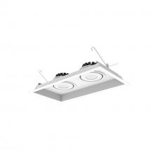  NMRT3-2RL127SWW - Two-Head Flanged LED Multiple Lighting Trim, 900lm per Head w/ Spot Optic, 2700K, Regressed White