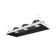  NMRT3-3RL330NBW - Three-Head Flanged LED Multiple Lighting Trim, 2500lm per Head w/ Narrow Flood Optic, 3000K,