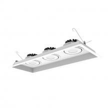  NMRT3-3RL230SWW - Three-Head Flanged LED Multiple Lighting Trim, 1500lm per Head w/ Spot Optic, 3000K, Regressed White