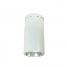  NYLS3-6S1L335FC12DDW - 6" Sapphire III Surface Mount White Cylinder, Diffused Clear Reflector/Diffused Clear Flange,