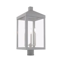  20586-80 - 3 Lt Nordic Gray Outdoor Post Top Lantern