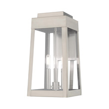  20855-91 - 3 Lt Brushed Nickel Outdoor Wall Lantern