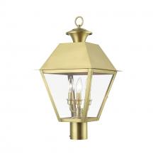  27219-08 - 3 Light Natural Brass Outdoor Large Post Top Lantern