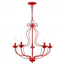  42905-72 - 5 Light Shiny Red Chandelier
