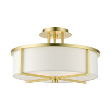  51074-12 - 3 Lt Satin Brass Semi Flush