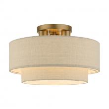  58897-48 - 3 Light Antique Gold Leaf Large Semi-Flush