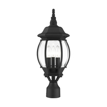  7526-14 - 3 Lt Textured Black Outdoor Post Top Lantern