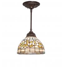  105221 - 8" Wide Tiffany Turning Leaf Mini Pendant