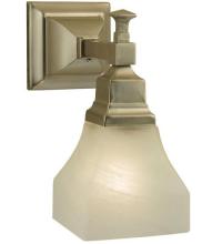  129074 - 5"W Bungalow White Alabaster Swirl Wall Sconce
