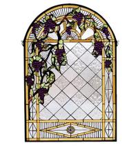 66048 - 24"W X 36"H Grape Diamond Trellis Stained Glass Window
