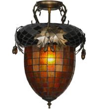  98063 - 14" Wide Greenbriar Oak Flushmount