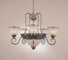  H-1965-D-77-OPAL - 5-LIGHT CHANDELIER