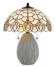  BO-3001TB - 60W X 2 Tiffany Table Lamp with Pull Chain Switch and Resin Lamp Body