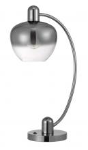  BO-3006TB - 40W Brookline metal arc table lamp with electoral plated smoked glass Shade