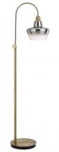  BO-3007FL - 40W Duxbury Metal Arc Floor Lamp with Electoral Plated Smoked Glass Shade