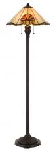 BO-3015FL - 60W X 2 Tiffany Table Lamp with Pull Chain Switch with Metal and Resin Lamp Body