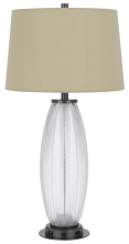  BO-3186TB - 100W led Mansfield glass table lamp with 2W led night light and 2 USB Outlets
