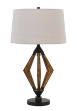  BO-2856TB - 29.25" Height Metal and Pine Wood Table Lamp in Black and Wood Finish