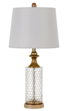  BO-2959TB-2 - 100W Breda Glass Table Lamp with Taper Drum Hardback Fabric Shade (Priced and Sold As Pairs)