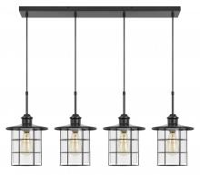  FX-2668-4P - 60W X 4 Silverton Metal/Glass Pendant Fixture (Edison Bulbs Included)