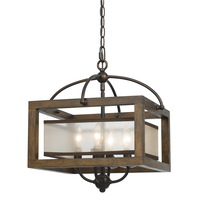  FX-3536/1C - 16" Inch Four Light Semi Flush Pendant in Dark Bronze