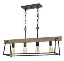  FX-3712-4 - 16.5" Height Metal Island in Black/Wood Finish