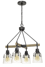  FX-3735-4 - 60W X 4 Aosta Metal Chandelier with Bubbled Glass Shades (Edison Bulbs Are Not Included)