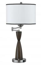  LA-60006TB-1R - 30" Tall Metal Table Lamp in Brushed Steel/Espresso Finish