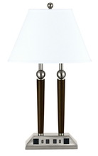  LA-8005DK-3R-BS - 27" Height Metal Desk Lamp in Brushed Steel/Espresso Finish