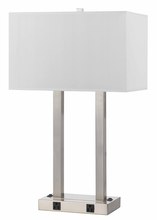  LA-8028DK-1-BS - 60W X 2 Metal Desk Lamp W/Two Outlet
