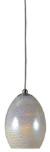  UP-992/6-BS - 10.4" Tall Glass Pendant with Brushed Steel Cord