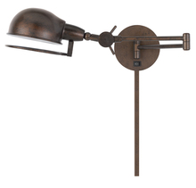  WL-2924-RU - 60W Linthal Swing Arm Wall Lamp with Adjustable Shade. 3 Ft Wire Cover Included