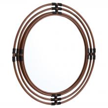  12007 - Concentrico Mirror | Smoke Rattan | Black