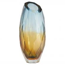  12056 - Alba Vase | Blue | Amber | Orange - Tall