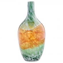  12077 - Pacaya Bottle Vase | Grey | Orange - Large