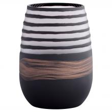  12096 - Midnight Road Vase | Black | Clear | Copper - Large