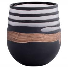  12097 - Midnight Road Vase | Black | Clear | Copper - Medium