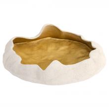  12159 - Selene Low Bowl | White | Gold - Small