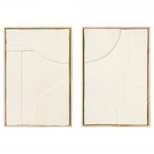  12176 - Oliver Diptych Panels | Off-White | Walnut - 2pc set