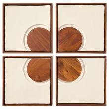 12177 - Rhys Decorative Panels | Off-White |  Walnut - 4pc set