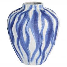  12188 - Ripple Vase | Chalk White | Blue - Short