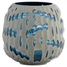  12194 - Strata Vase | White | Blue - Small