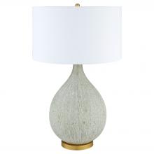  12234 - Ambella Table Lamp | Textured Matte White | Antique Brass | White