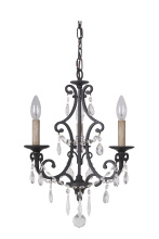  38923-MBK - Bentley 3 Light Chandelier in Matte Black
