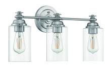  49803-BNK-C - Dardyn 3 Light Vanity in Brushed Polished Nickel (Clear Glass)