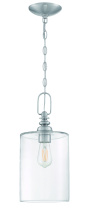  49891-BNK-C - Dardyn 1 Light Mini Pendant in Brushed Polished Nickel (Clear Glass)