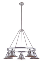  54025-SA - Union 5 Light Outdoor Chandelier in Satin Aluminum