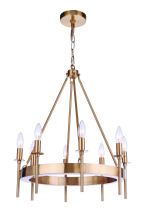  54328-SB - Larrson 8 Light Chandelier in Satin Brass
