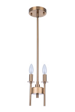  54392-SB - Larrson 2 Light Mini Pendant in Satin Brass